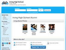 Tablet Screenshot of irvinghighschoolalumni.com